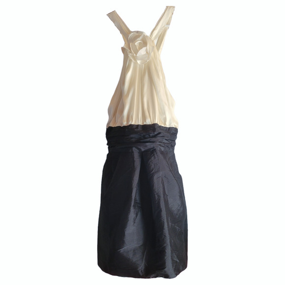 Alexia Admor Dress Cocktail Mini Open Back Black and Cream Size Large - Picture 3 of 8